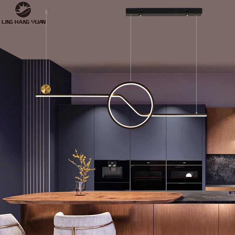 

Nrodic современная светодиодная люстра L90cm черная подвесная домашняя люстра освещение для столовой кухни гостиной люстра лампа люстры