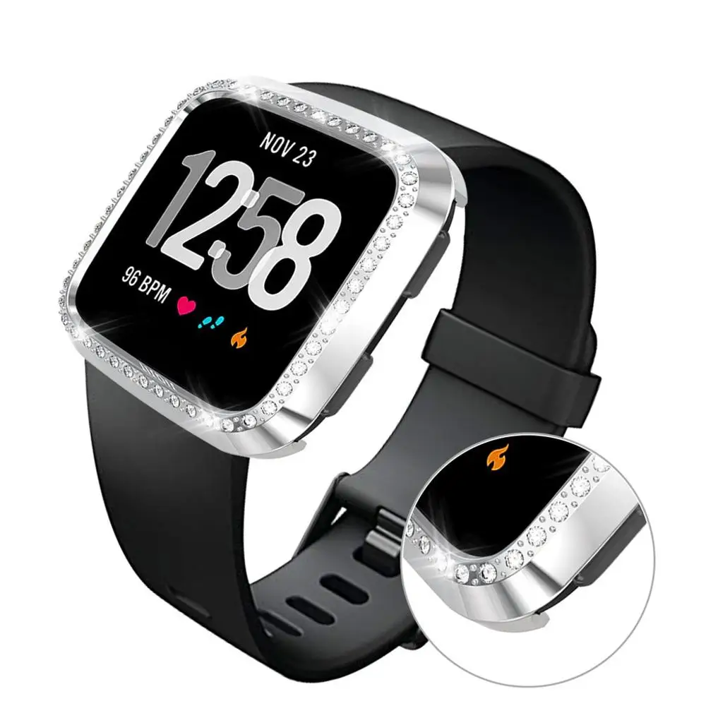 2020 новые бриллиантовые Чехлы для ПК Fitbit Versa ремешок Смарт-часы чехлы Lite модные
