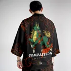Мужское кимоно в уличном стиле, пляжная одежда в стиле оверсайз, юката, размеры 3XL, 4XL, 5XL, 6XL
