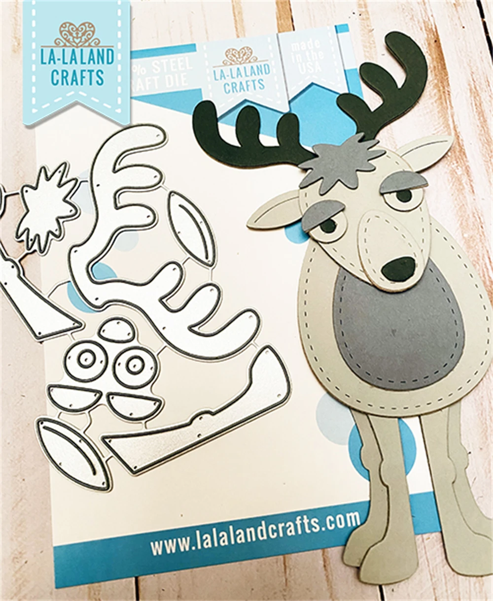 

Deer Builder New Metal Cutting Dies Scrapbook Diary Decoration Embossing Template Diy Greeting Card Handmade 2021 Hot Sale
