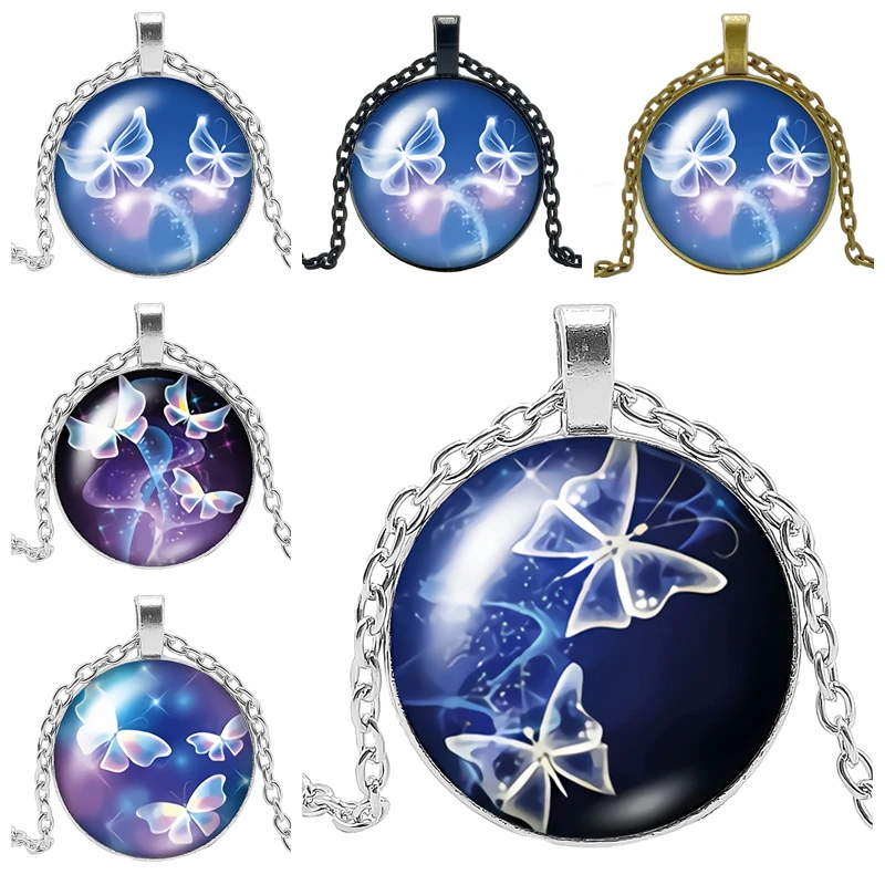 

Лидер продаж! Новинка 2019, креативная выпуклая круглая подвеска в виде космического мультяшного бабочки, модное очаровательное ювелирное из...