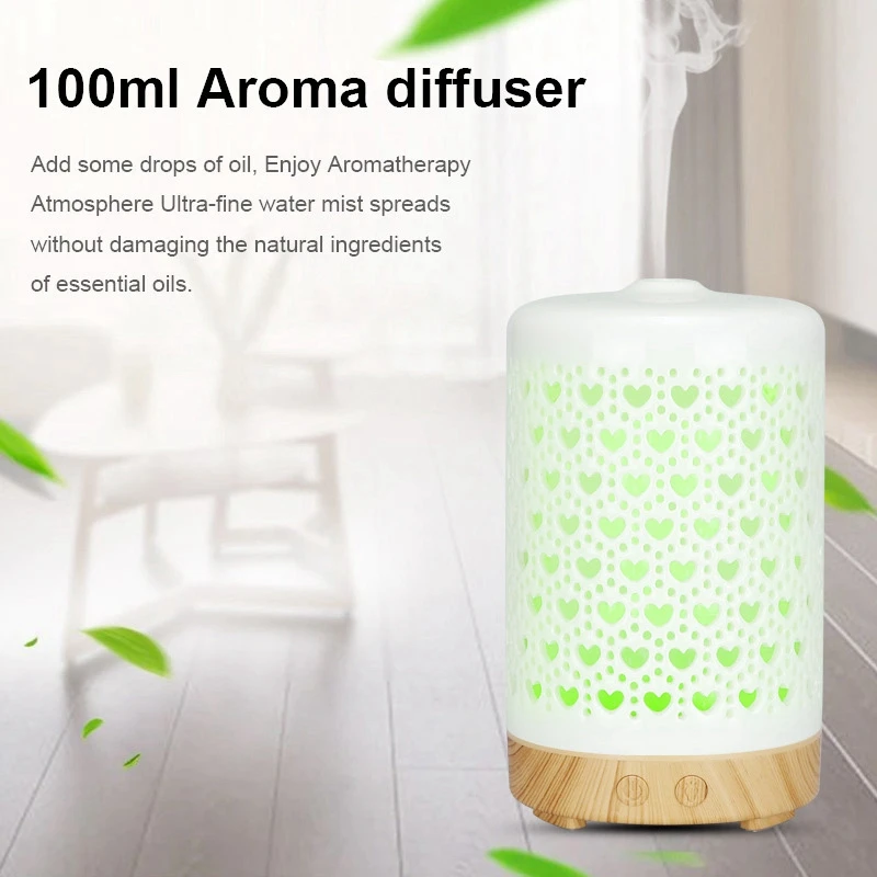

Love Ceramic Humidifier Aroma Essential Oil Diffuser 7 Color LED Lamp High Frequency Atomizer Humidification