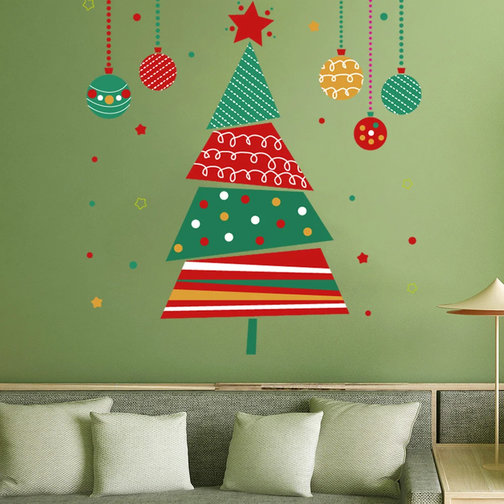 Счастливого Рождества Искусственный Санта-Клаус олень снеговик дерево окно