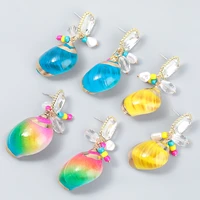 pauli manfi fashion metal color shell earrings womens creative popular dangle earrings party accessories