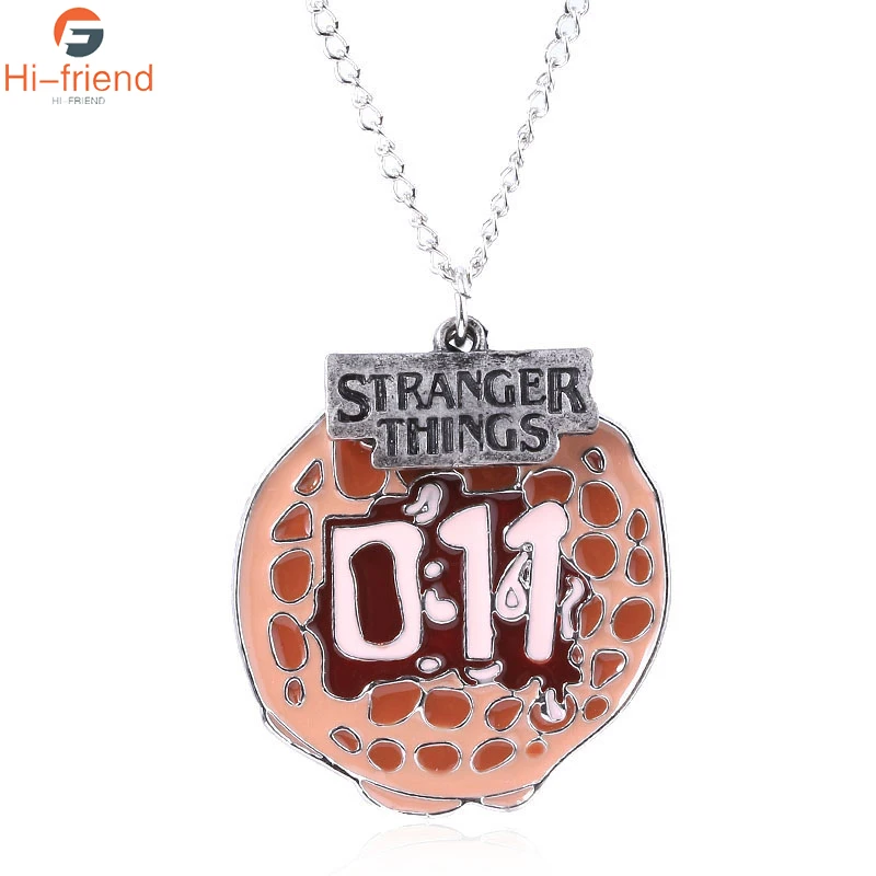 Ожерелье очень странные дела вафельное металлическое колье с номером фильма 11