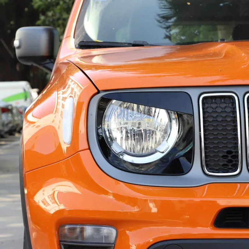 Headlight Cover Front Head Light Lamp Trim Angry Bird Protector for Jeep Renegade 2019 2Pcs Black | Автомобили и мотоциклы