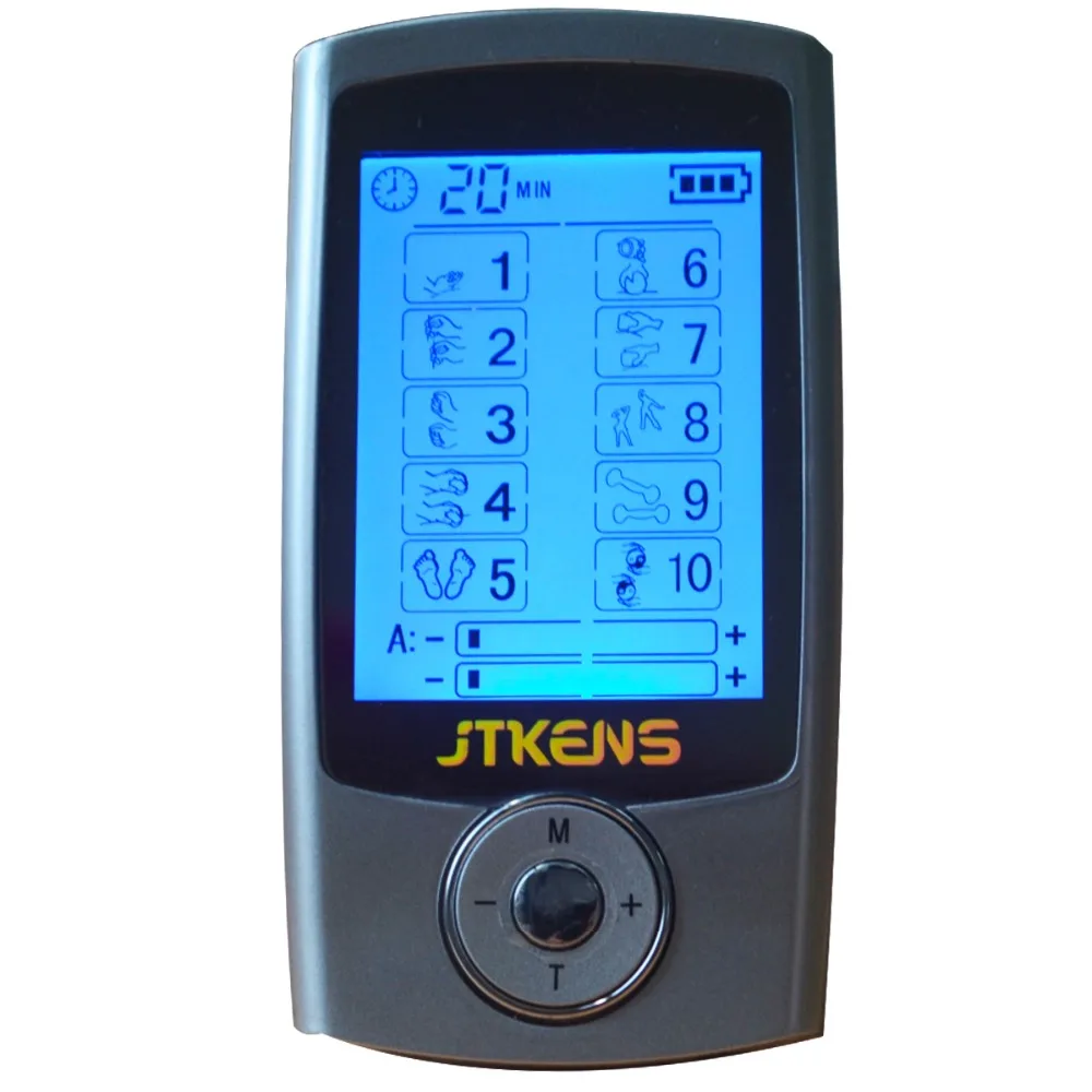 Новый JTKENS 10 режимов Мини тенсовый устройство цифровой EMS электрод для массажера