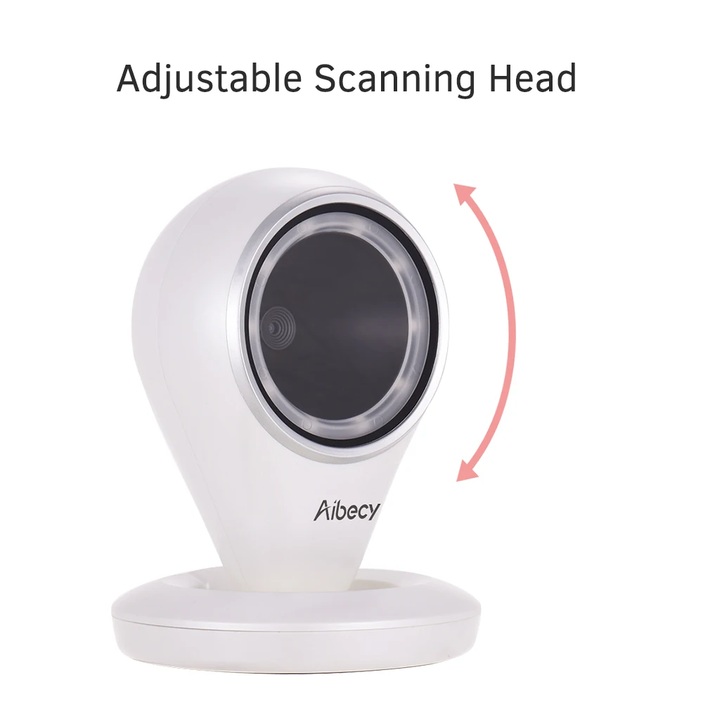 Aibecy Hands free USB проводной 1D 2D QR Barcoder сканер Настольный всенаправленный штрих код