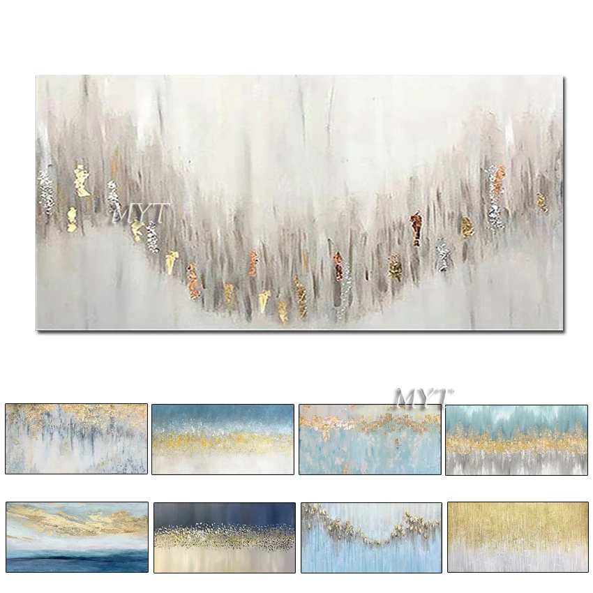 

2021 Silver Foil Art Handmade Canvas Oil Painting Wall Art Artwork Wall Pictures Paintings For Living Room Frameless