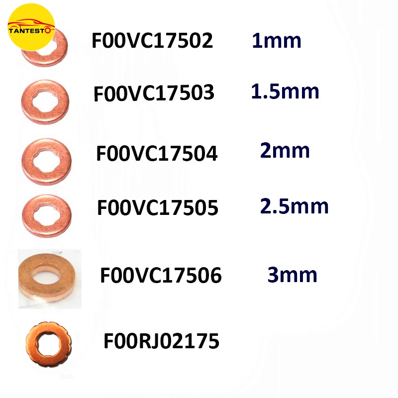 

F00RJ02175 F00VC17502 F00VC17503 F00VC17504 F00VC17505 F00VC17506 Медные шайбы для форсунок, 100 шт./лот для B0SCH