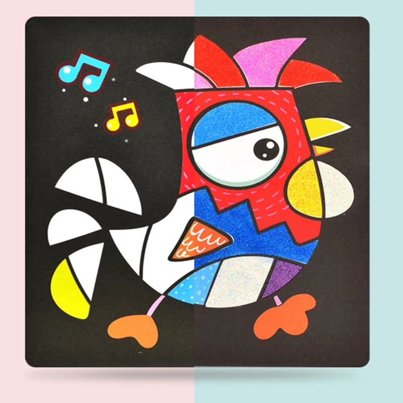 

Multi Coloured Children DIY Sand Painting Kit, Color Painting Drawing Sand Art Creativity Educational Toy For Kids