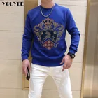 Мужская хлопковая толстовка с капюшоном, со стразами, на осеньзиму, 2021