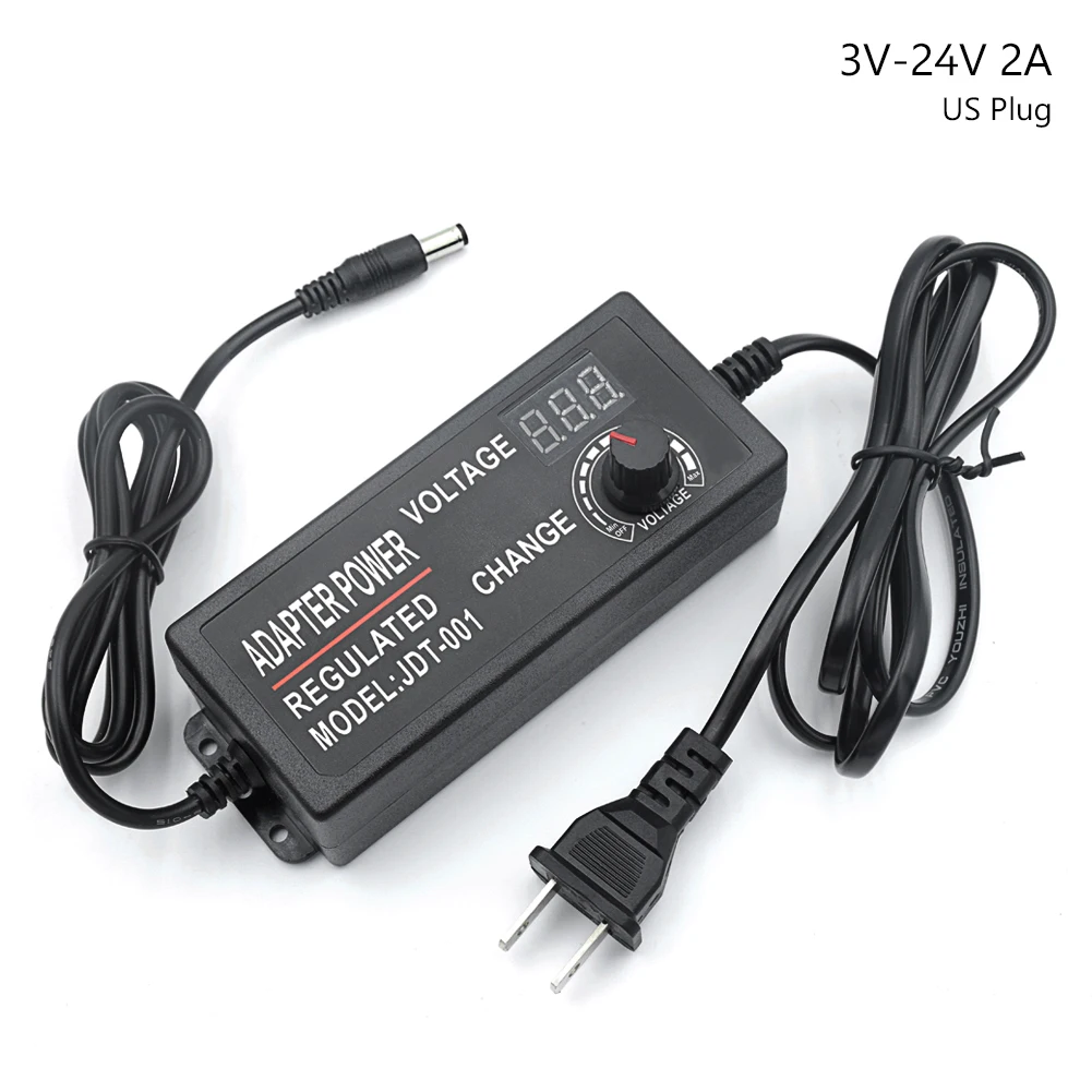 Регулируемый универсальный адаптер 100-240 В переменного тока в постоянный ток 3-12
