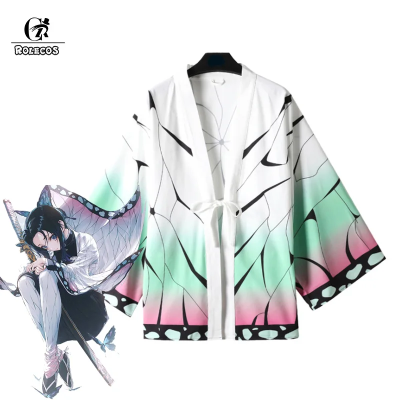ROLECOS аниме демон Slayer Yukata Kimetsu no Yaiba косплей костюм кимоно юката пальто Kochou Shinobu