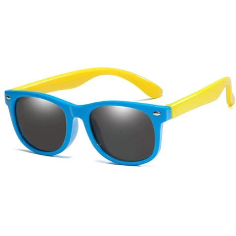 Круглые поляризованные детские солнцезащитные очки WarBlade, силиконовые гибкие безопасные детские солнцезащитные очки, модные солнцезащитные очки для мальчиков и девочек с защитой UV400