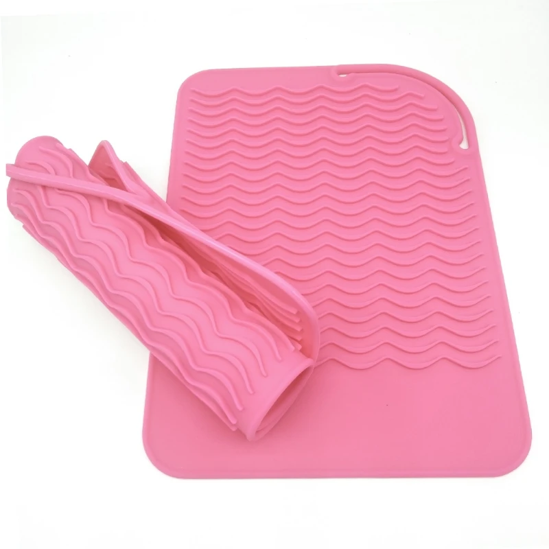 

Heat Resistant Mat Insulation Pads for Hairdressers Hair Straighteners Curlers Silicone Insulation Pads for Hair Salons