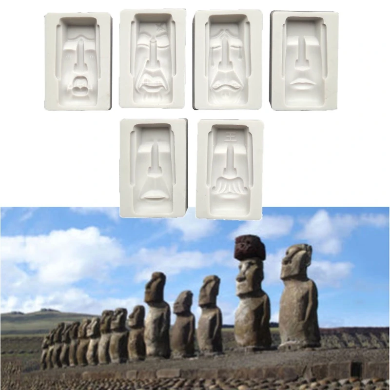 

Easter Island Moai Monolith Sculpture Epoxy Resin Casting Casting Mold Chocolates Baking Mould Handmade Art Craft Tools XXFD