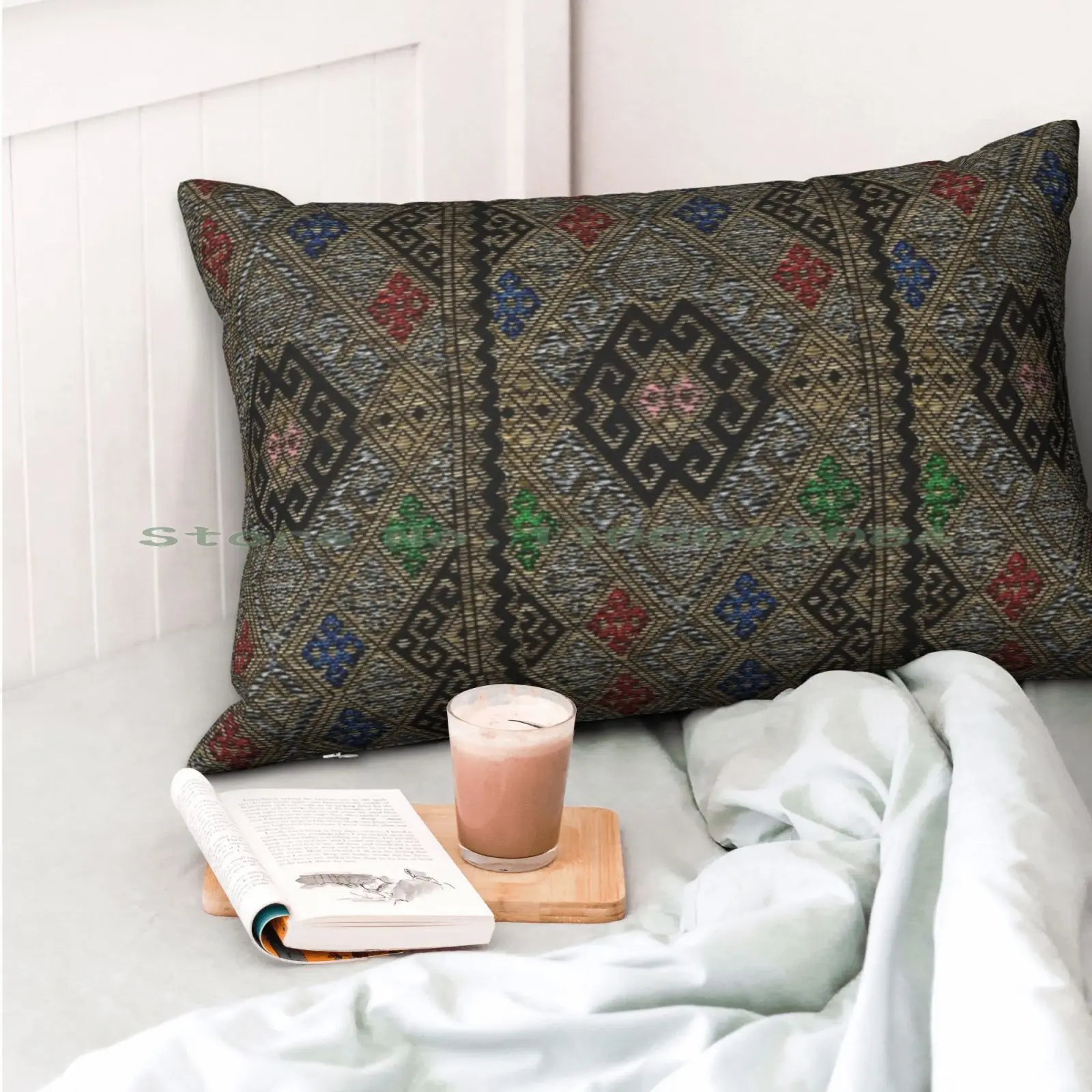 Чехол на подушку с принтом албанского текстиля (Multi) 20x30 50*75 для дивана спальни