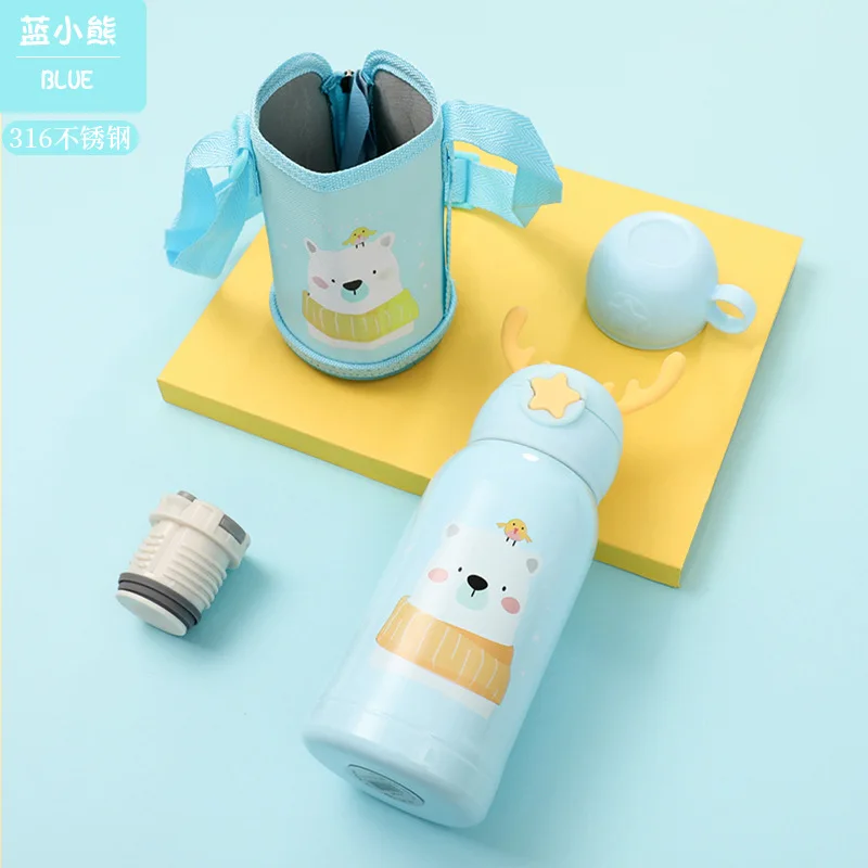 Детская бутылка для воды 500 мл Термокружка с милым мультяшным рисунком