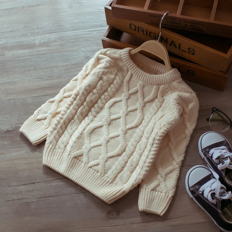 beige no fleece Детская осенне-зимняя теплая одежда; Детские плотные свитера для мальчиков и девочек; флисовый свитер с высоким воротником для маленьких девочек; От 1 до 5 лет - Цвет: beige no fleece