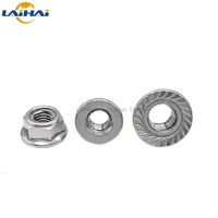 2pcs m4 m12 304 stainless steel prevailing torque type all metal insert hexagon lock nut with flange hex self locking gb6187