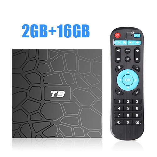 T9 2GB 16GB ТВ-приставка Android T9 Android 9,0, ТВ-приставка, 4 ГБ DDR3 ram, 64 ГБ rom, RK3318, поддержка Bluetooth 4,2, 2,4G и 5,0 ГГц, WiFi, 4 K, ТВ-приставка, смарт-ТВ - Цвет: T9 2GB 16GB
