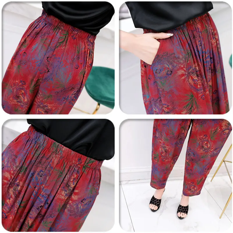 2021 новые летние штаны для женщин в винтажном стиле С эластичной резинкой на талии