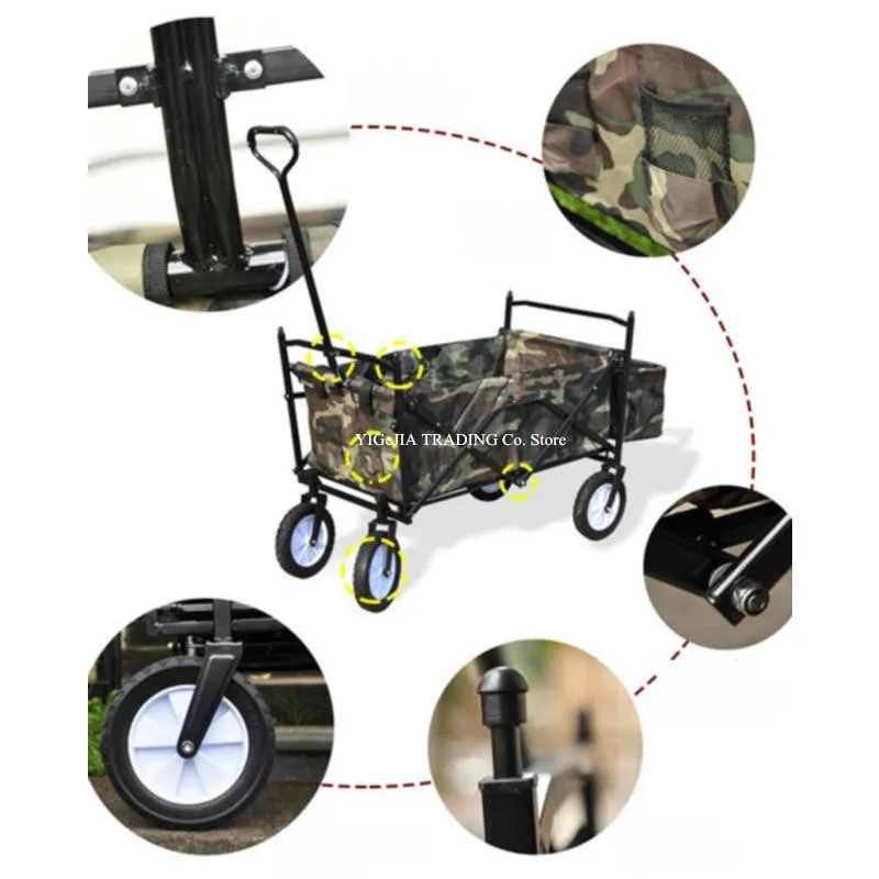 Походная Тележка для кемпинга на открытом воздухе с регулируемой ручкой