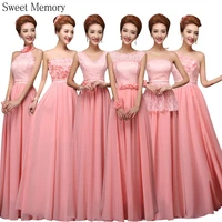 a879 custom made chiffon pink long bridesmaid dresses women chorus performance graduation gown birthday wedding party dress