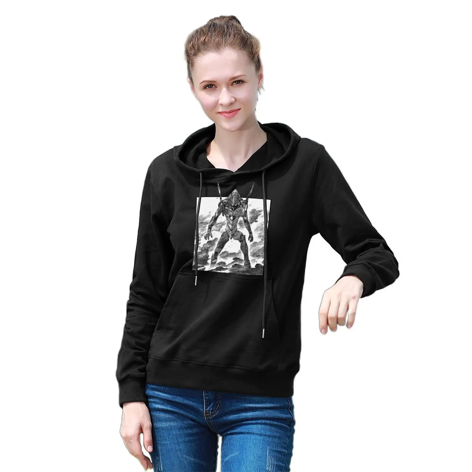 

Хлопковая толстовка с капюшоном и принтом японского аниме, размеры XL