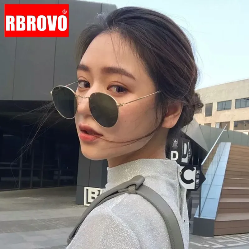 

RBROVO 2021 Oval Classic Round Sunglasses Women/Men Metal Shades for Women Sun Glasses Driving Oculos De Sol Gafas UV400