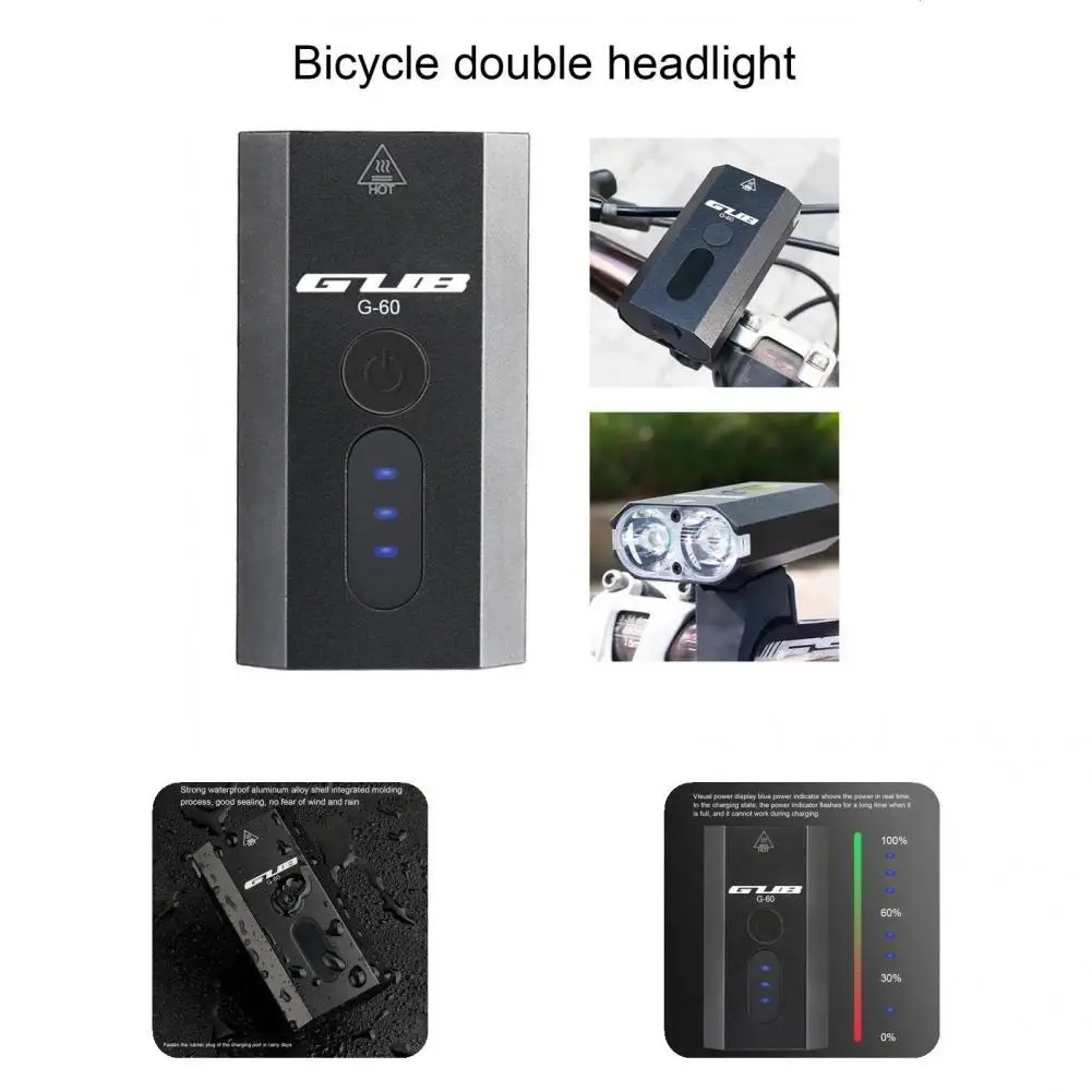 

4 Light Modes Bicycle Front Lights USB Charging High Brightness Useful Safety Warning Cycle Head Lights