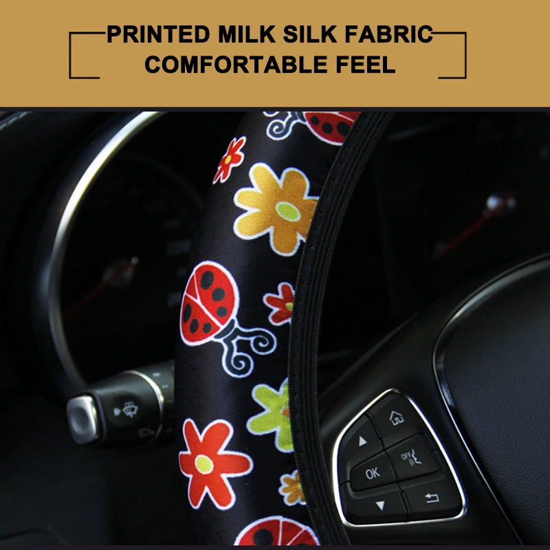 38CM Steering Wheel Cover Car For Women Beetle Print Anti-Slip Accessories 2019 New arrival | Автомобили и мотоциклы