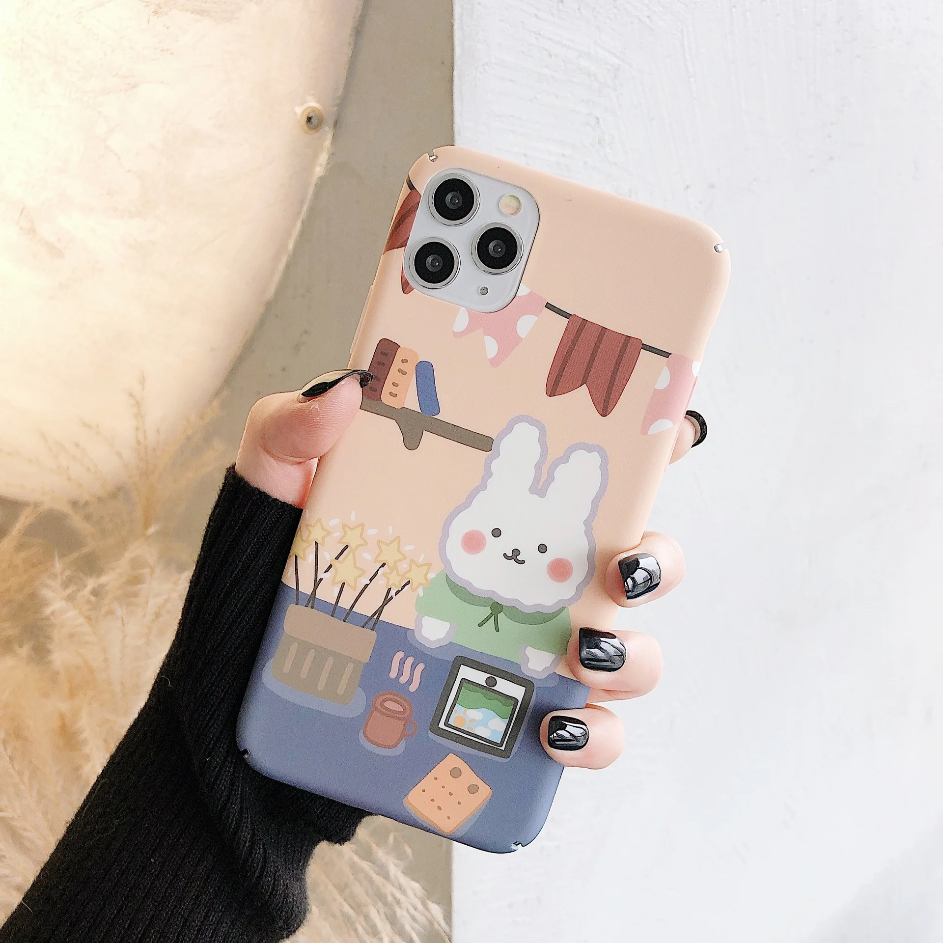 Чехол для телефона с милым мультяшным кроликом iPhone 11 Pro Max XR Xs X 7 Puls 8 6 6S жесткий