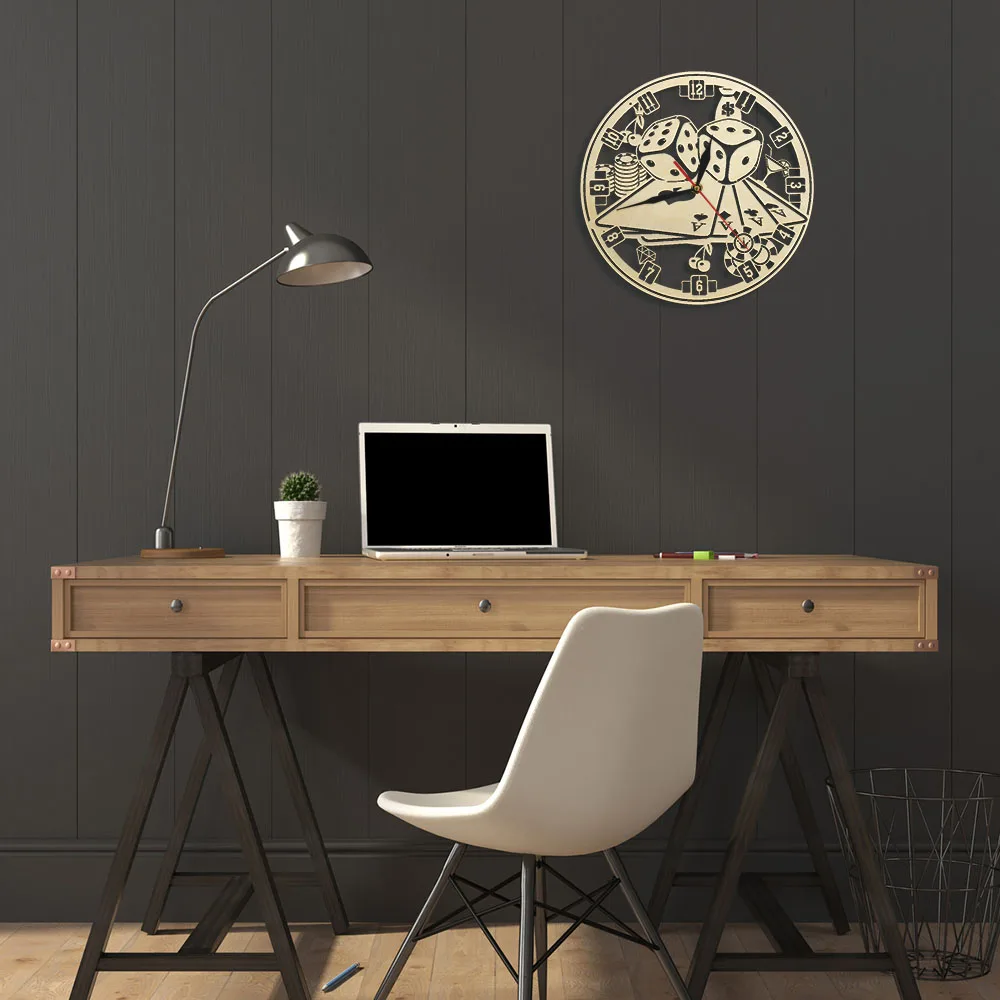 Игральные карты в покер игральные деревянные настенные часы декоративные