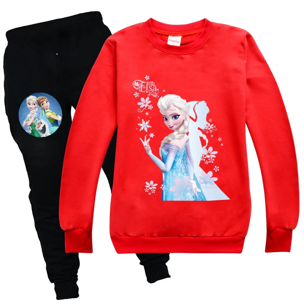 Disney Frozen/спортивный костюм для маленьких девочек комплект детской одежды топ с