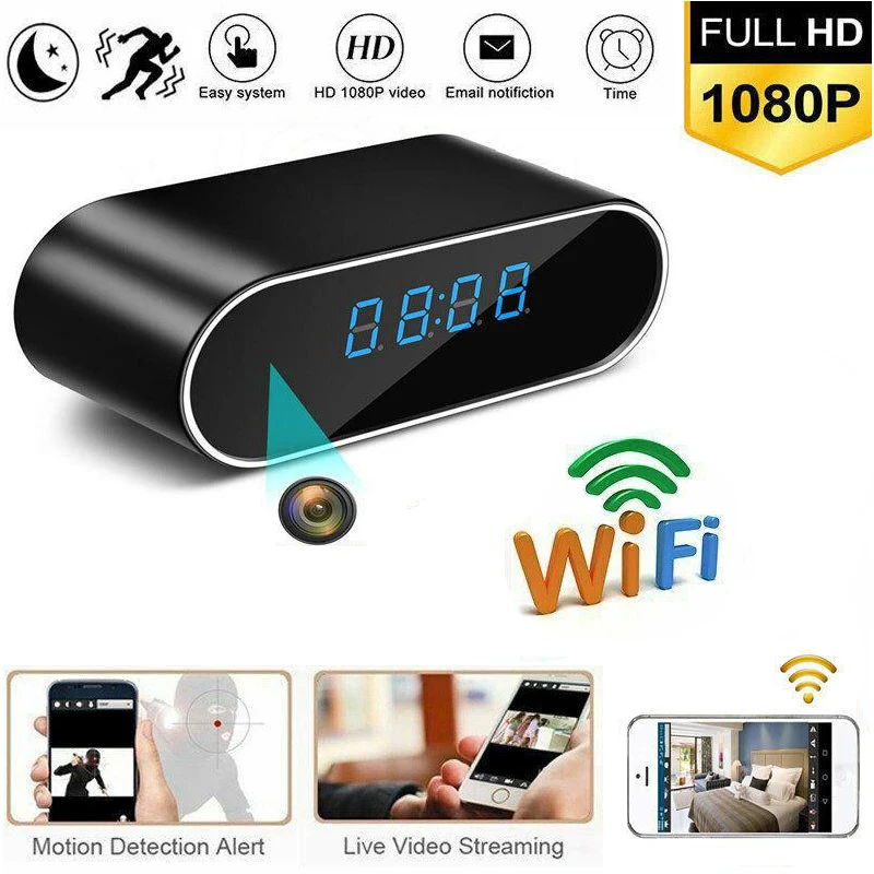 

ip Cam Mini Clock Camera 1080P WIFI Wireless Camcorder Infrared Night Vision Alarm Remote Viewing And Monitoring DVR Small Cam