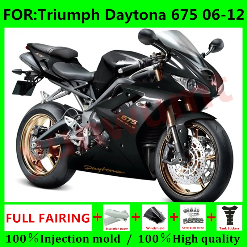 

NEW ABS Motorcycle Injection Mold Fairings kit for Triumph Daytona 675 06 07 08 675R 09 10 11 12 bodywork full Fairing black