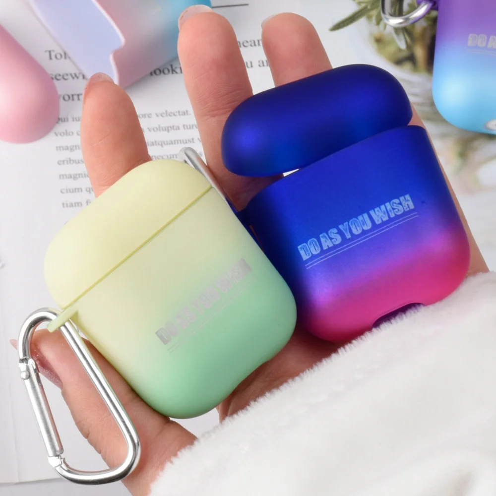 Роскошный позолоченный чехол для AirPods, модный градиентный защитный чехол для air pods 2, беспроводной чехол для наушников