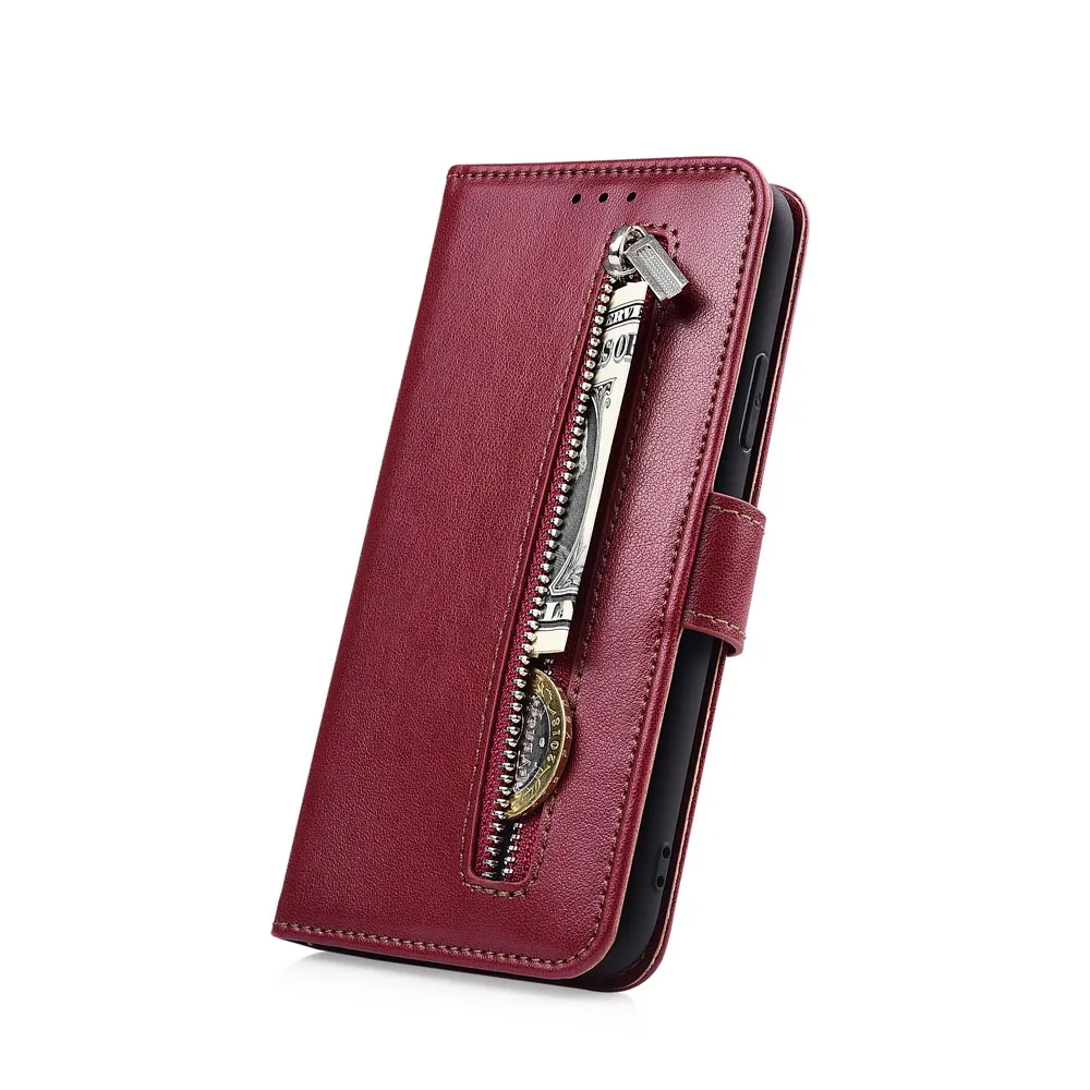 Чехол-Кошелек из искусственной кожи на молнии для iPhone 11 Pro X XS Max XR чехол с ремешком