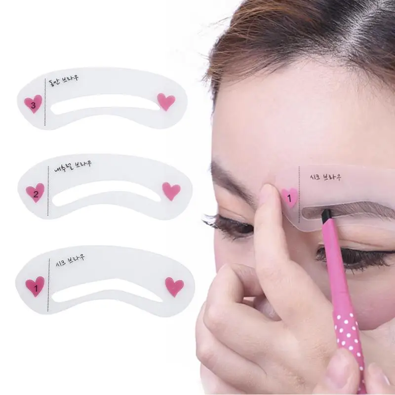 

3 Style Eyebrow Stencils Brow Drawing Card Template DIY Make Up Eye Brow Definition Stencils Tool Beauty Makeup Accessories