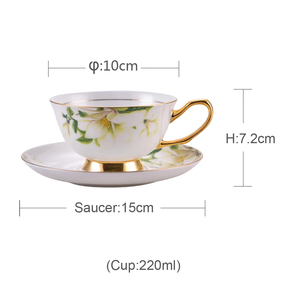

Creative Bone China Coffee Cups And Saucers 220ml Pastoral Tea Set Latte Cup Coffeeware Porcelain Mug Gift For Friends Birthday