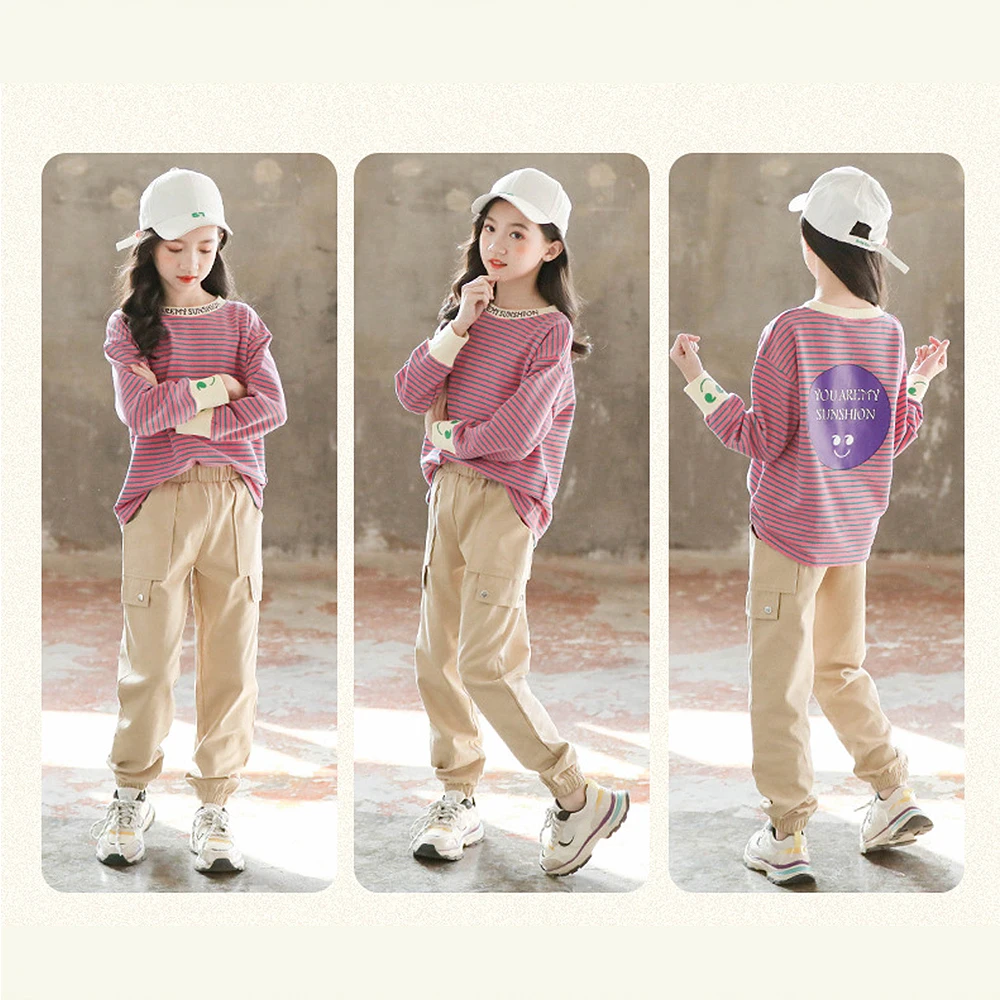 

Fashion Girl clothes kids clothes Sportswear clothes for teens Sweatshirts children's clothing girls clothing Stripe pattern