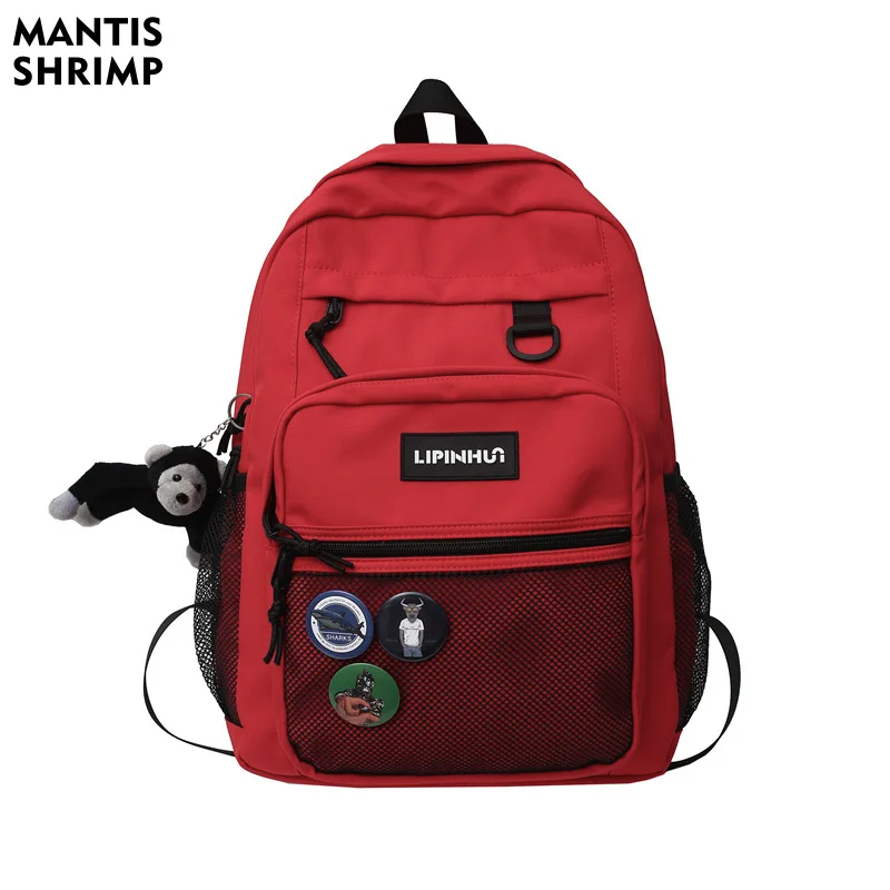 

New Trend Solid Backpack Large Capacity Waterproof Backpacks Schoolbags for College Students 2021 Fashion Travel Bag for Couples
