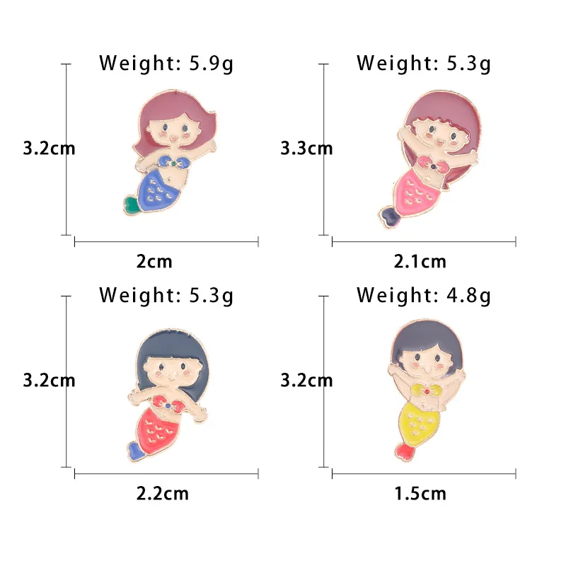 Эмаль русалки булавки kawaii милые и броши для женщин Девушка Дети украшение