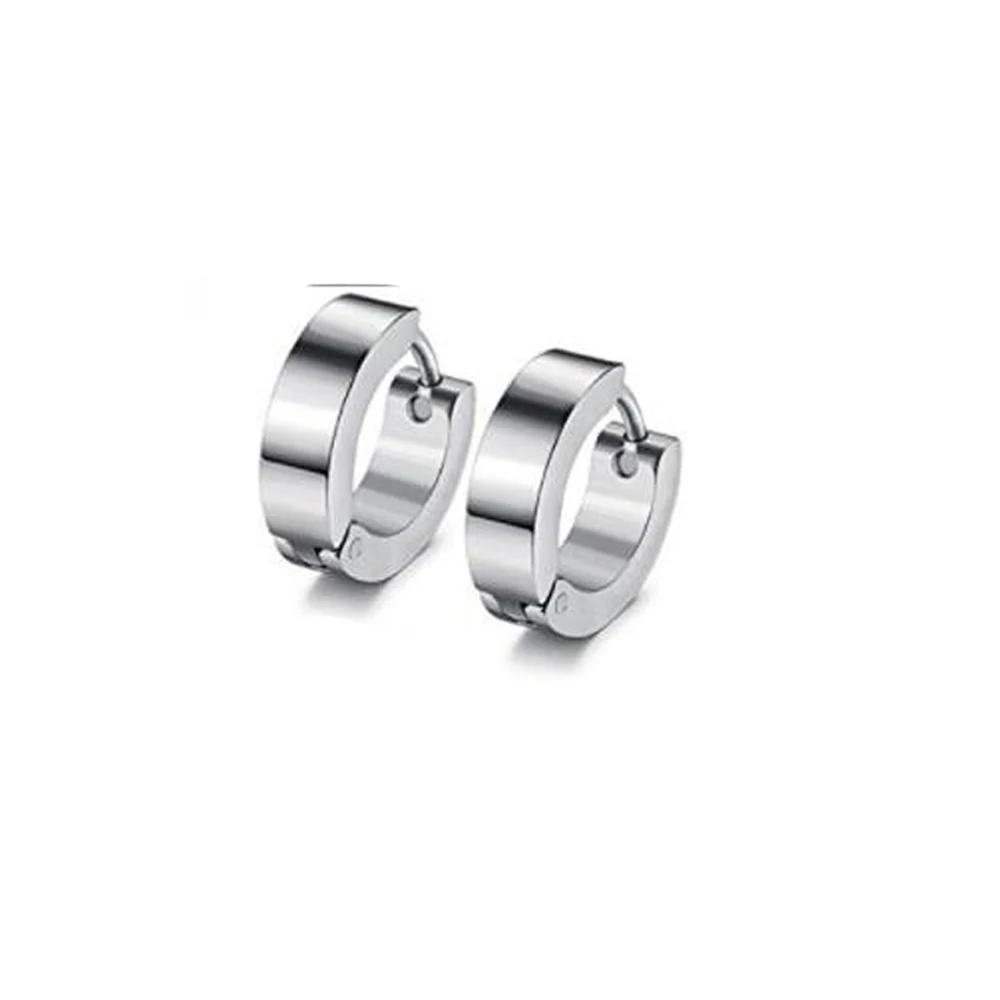 silver 2pcs 1-6 пар серьги из нержавеющей стали для мужчин Поддельные Вилки туннели шпилька для уха спираль бар для женщин мужчин серьги-кольца - Окраска металла: silver 2pcs