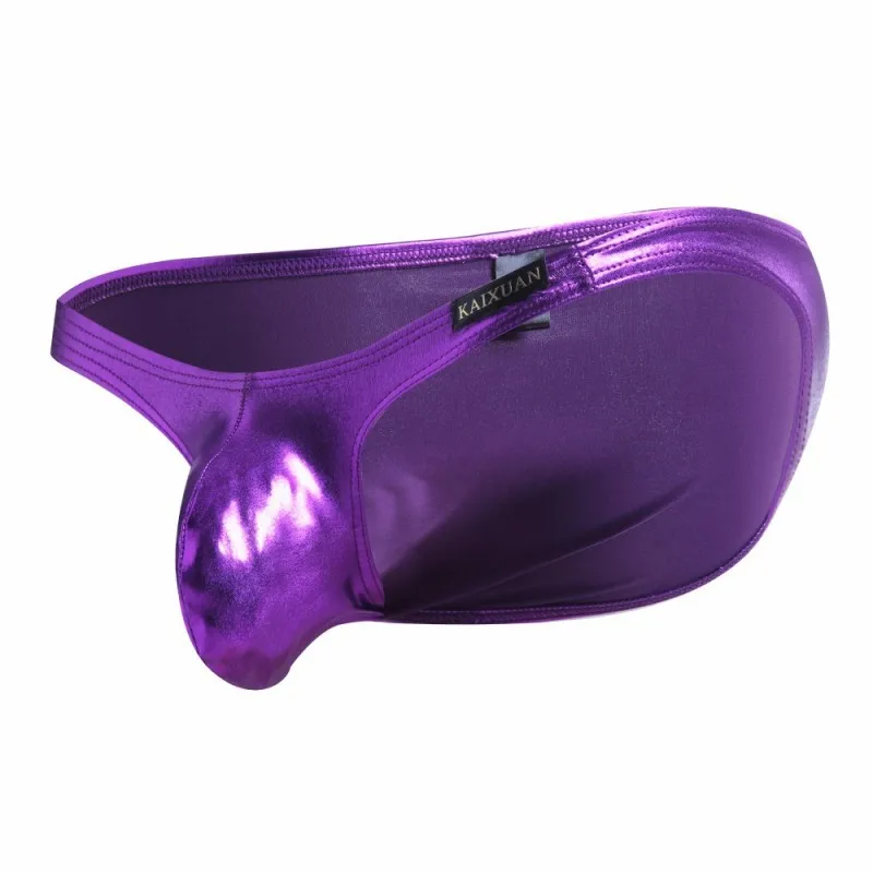 Сексуальные гей микро трусики нижнее белье Wetlook из искусственной кожи с