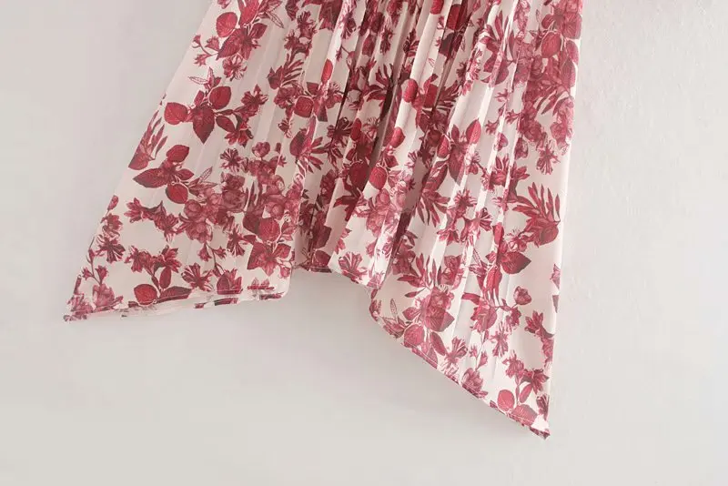 Новинка женское платье с v-образным вырезом и цветочным принтом повседневное