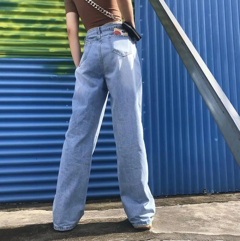 

High Waist Wide Leg Baggy Jeans Cargo Pants Oversized Denim Trousers Women 2021 Spring Boyfriend Jeans Pantalon Femme p2083