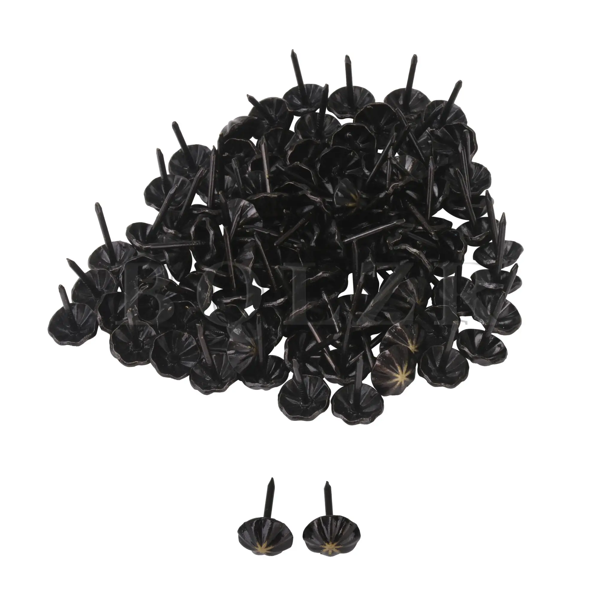 

100Pcs Upholstery Pumpkin Type Nails Tacks Antique Thumb Push Pin 0.43x0.67 Inch